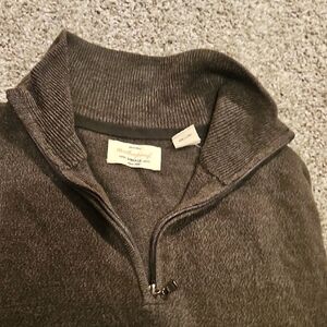 Banana Republic Gray Zip Up Sweater Ribbed Knit